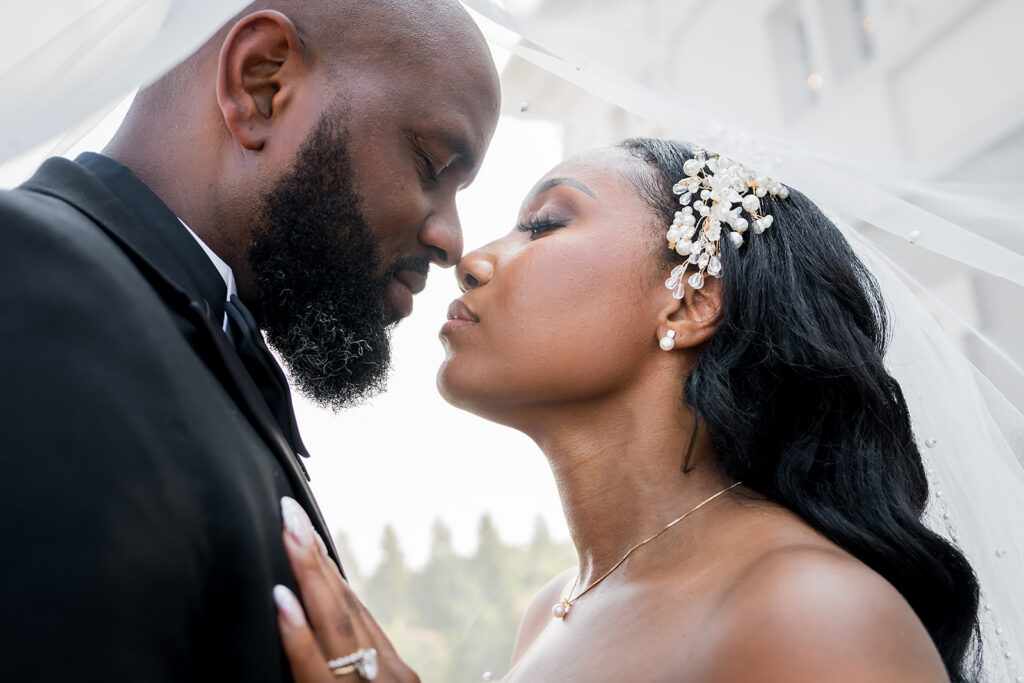 Elopement at Chateau Elan Winery captured by JAM&CO Studios Atlanta Elopement photographer Bride and groom under veil