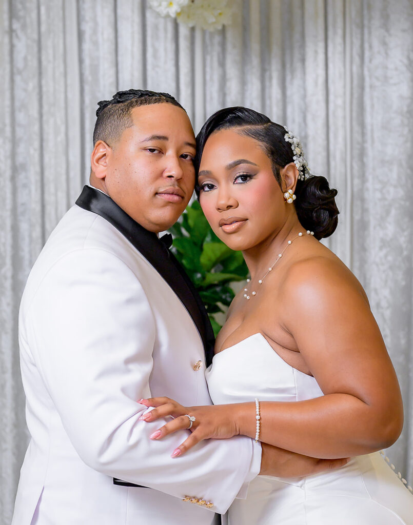 The Whitley Hotel Wedding captured by JAM&CO Studios wedding photo and video team bride and groom close up portrait