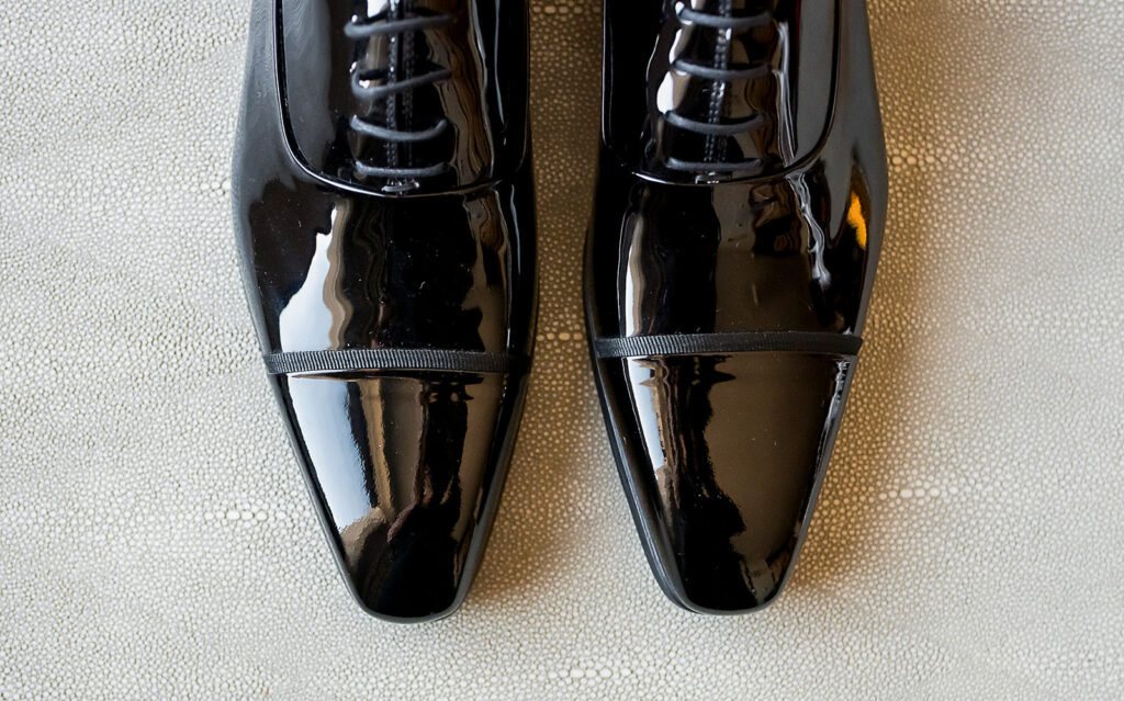 The Whitley Hotel Wedding captured by JAM&CO Studios wedding photo and video team grooms Magnanni shoes